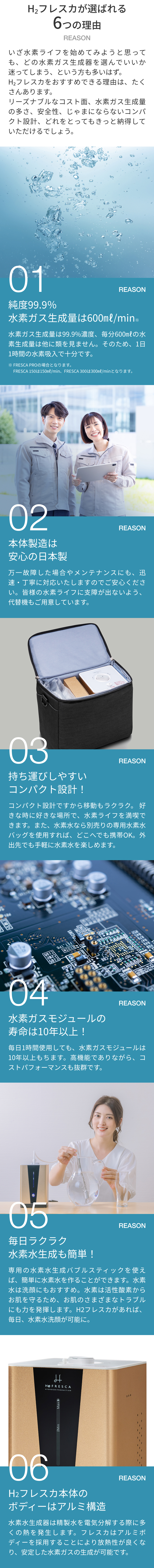 H2フレスカが選ばれる6つの理由