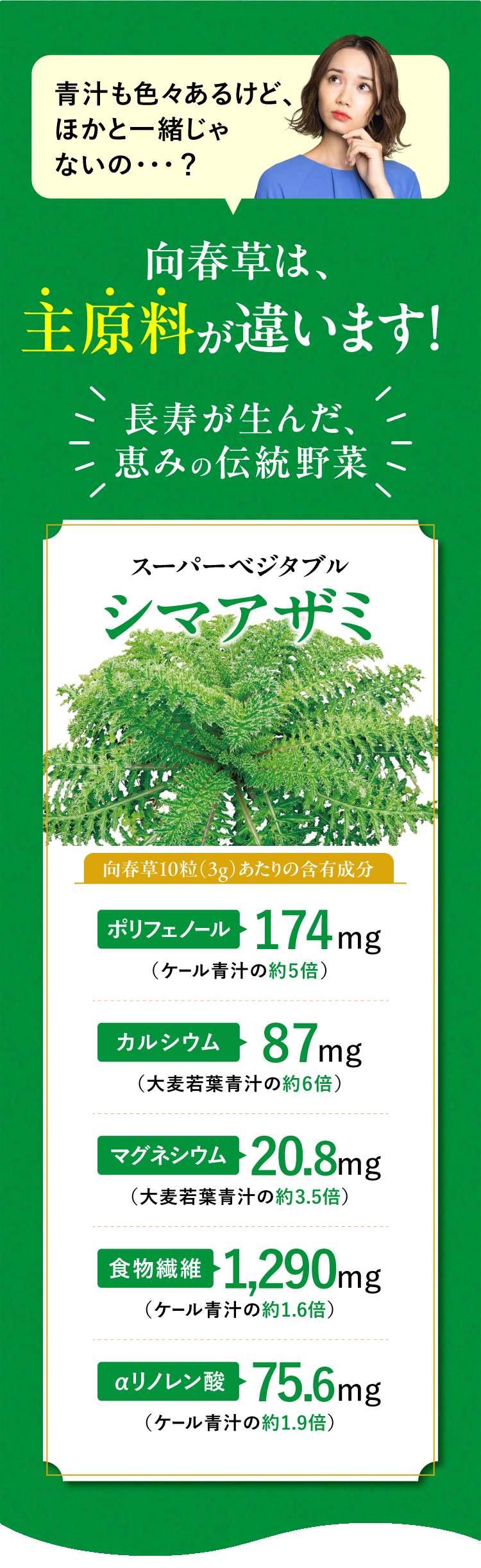 香春草は主原料が違います