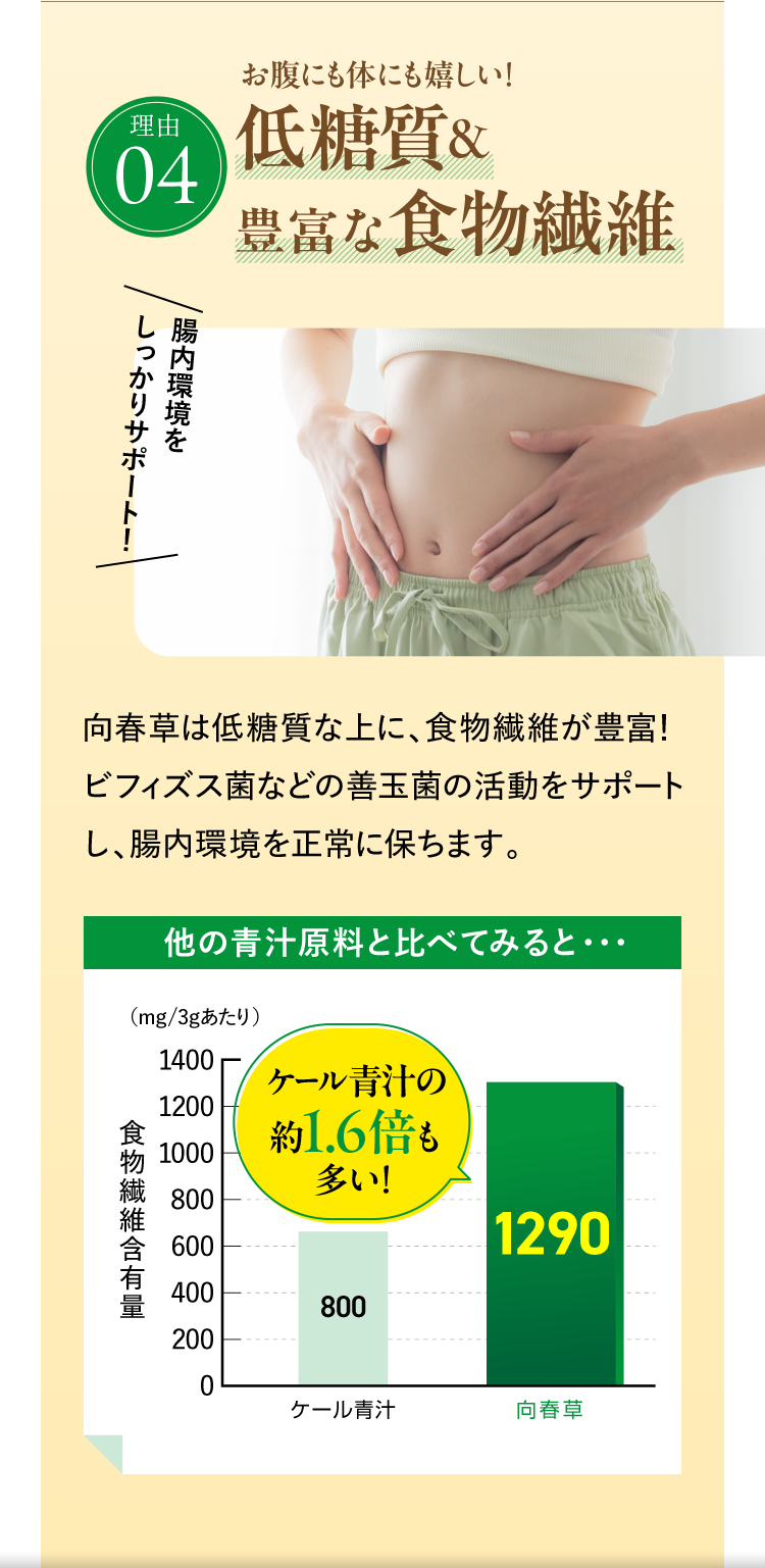 低糖質＆豊富な食物繊維